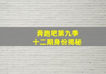 奔跑吧第九季十二期身份揭秘