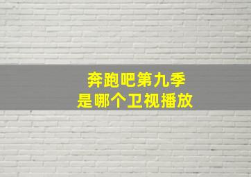 奔跑吧第九季是哪个卫视播放