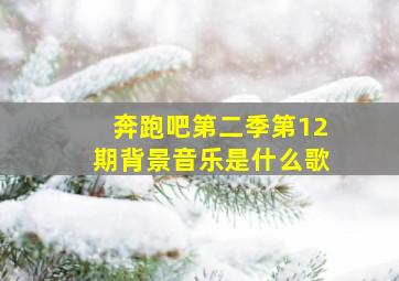 奔跑吧第二季第12期背景音乐是什么歌