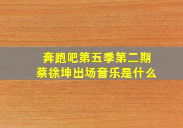 奔跑吧第五季第二期蔡徐坤出场音乐是什么