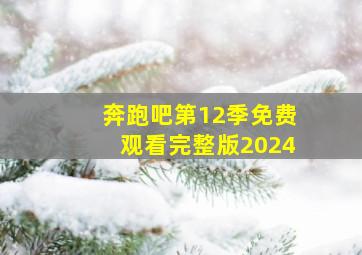 奔跑吧第12季免费观看完整版2024