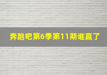 奔跑吧第6季第11期谁赢了