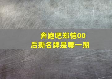 奔跑吧郑恺00后撕名牌是哪一期