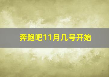 奔跑吧11月几号开始