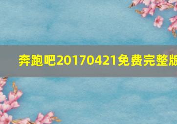 奔跑吧20170421免费完整版