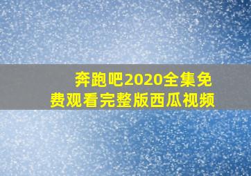 奔跑吧2020全集免费观看完整版西瓜视频