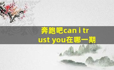 奔跑吧can i trust you在哪一期