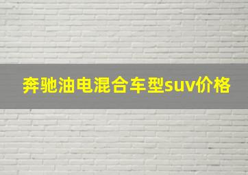 奔驰油电混合车型suv价格