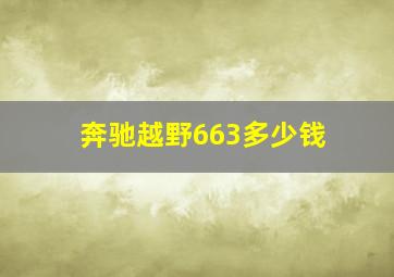 奔驰越野663多少钱