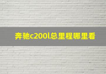 奔驰c200l总里程哪里看