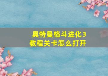 奥特曼格斗进化3教程关卡怎么打开