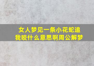 女人梦见一条小花蛇追我咬什么意思啊周公解梦