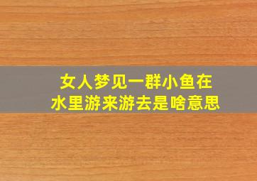 女人梦见一群小鱼在水里游来游去是啥意思