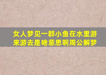 女人梦见一群小鱼在水里游来游去是啥意思啊周公解梦