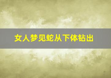 女人梦见蛇从下体钻出