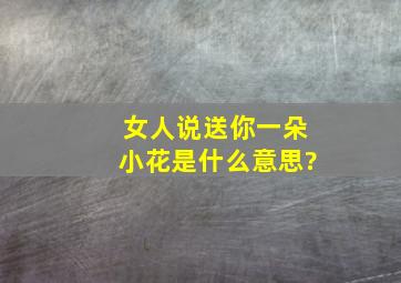 女人说送你一朵小花是什么意思?