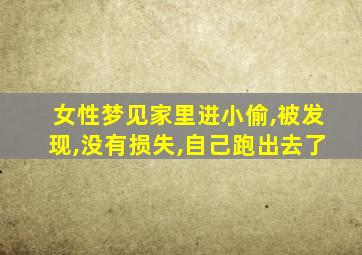 女性梦见家里进小偷,被发现,没有损失,自己跑出去了