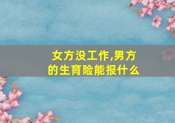 女方没工作,男方的生育险能报什么