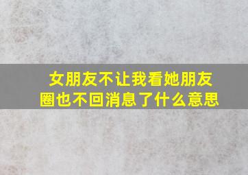 女朋友不让我看她朋友圈也不回消息了什么意思