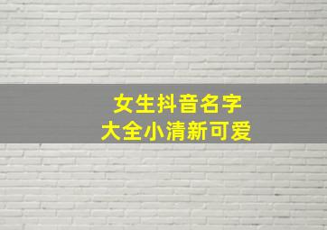 女生抖音名字大全小清新可爱