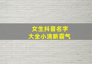 女生抖音名字大全小清新霸气