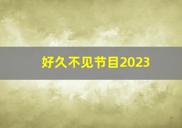 好久不见节目2023