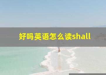 好吗英语怎么读shall