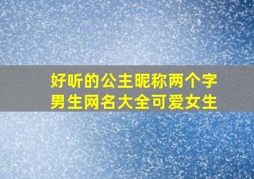 好听的公主昵称两个字男生网名大全可爱女生