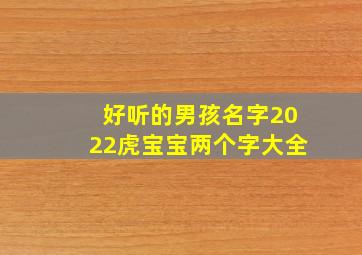 好听的男孩名字2022虎宝宝两个字大全