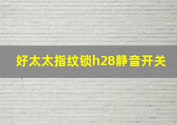 好太太指纹锁h28静音开关