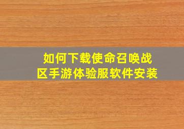 如何下载使命召唤战区手游体验服软件安装