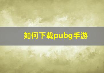 如何下载pubg手游