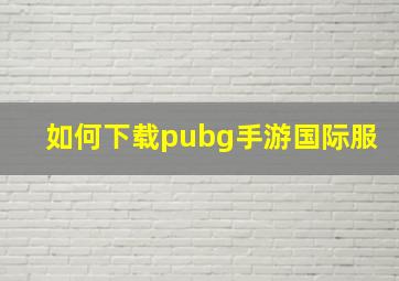 如何下载pubg手游国际服