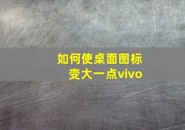 如何使桌面图标变大一点vivo