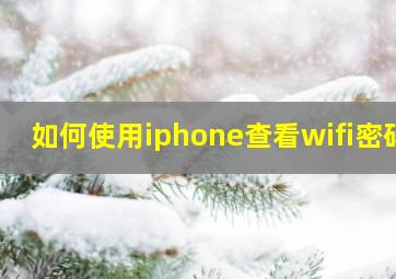 如何使用iphone查看wifi密码