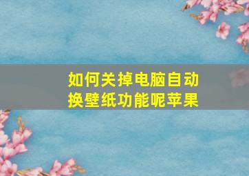 如何关掉电脑自动换壁纸功能呢苹果