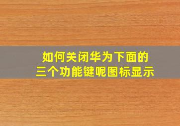 如何关闭华为下面的三个功能键呢图标显示