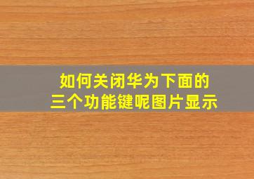 如何关闭华为下面的三个功能键呢图片显示