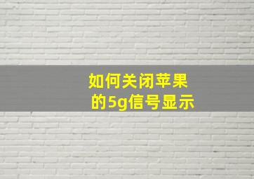 如何关闭苹果的5g信号显示