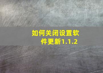 如何关闭设置软件更新1.1.2