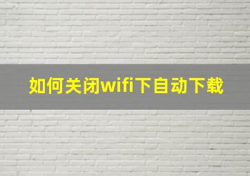 如何关闭wifi下自动下载