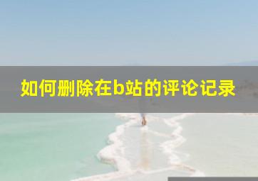 如何删除在b站的评论记录