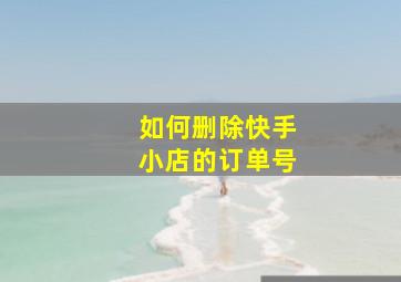 如何删除快手小店的订单号