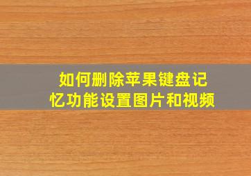 如何删除苹果键盘记忆功能设置图片和视频