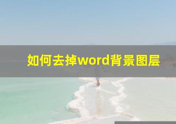 如何去掉word背景图层