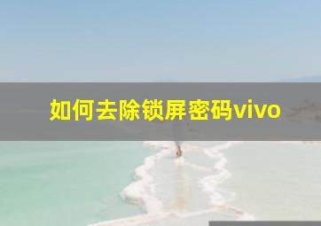 如何去除锁屏密码vivo