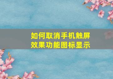 如何取消手机触屏效果功能图标显示