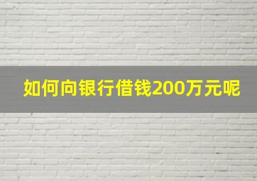 如何向银行借钱200万元呢