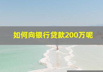 如何向银行贷款200万呢