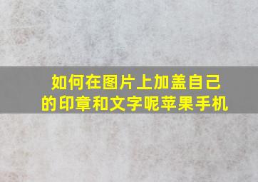 如何在图片上加盖自己的印章和文字呢苹果手机